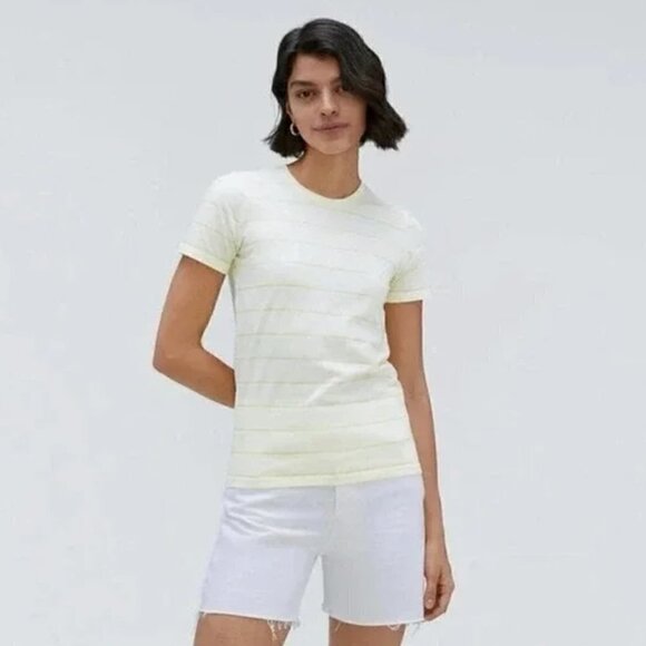 Everlane Organic Cotton Short Sleeve yellow T-Shirt Size Small New - Picture 1 of 8